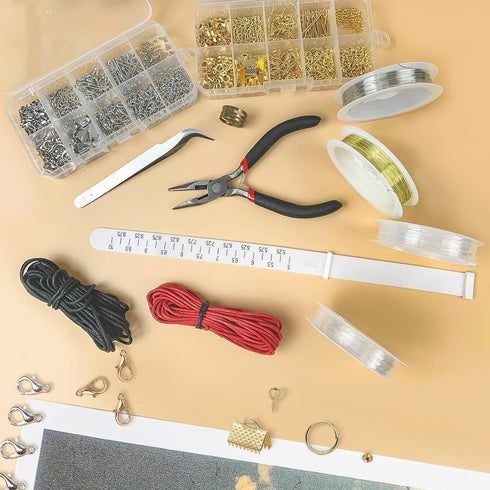 Jewelry Making Supplies Kit, 1430 PCS Jewelry Repair Tool with Accessories, Jewelry Pliers Jewelry Findings and Beading Wires for Jewelry Repair M...