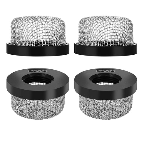 4 Pack Stainless Steel Mesh Strainer, 3/4"-14 Aerator Screen, Compatible with Livewell Pump, Industrial Plumbing Inline, Garden Washers, and Baitw...
