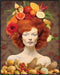Posterizer 1 pcs-redhead woman with all the fruits collage-Floral & Botanical Art-Abstract & Modern Art-Gift for Art Lovers-Chic Home and Kitchen ...