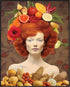 Posterizer 1 pcs-redhead woman with all the fruits collage-Floral & Botanical Art-Abstract & Modern Art-Gift for Art Lovers-Chic Home and Kitchen ...