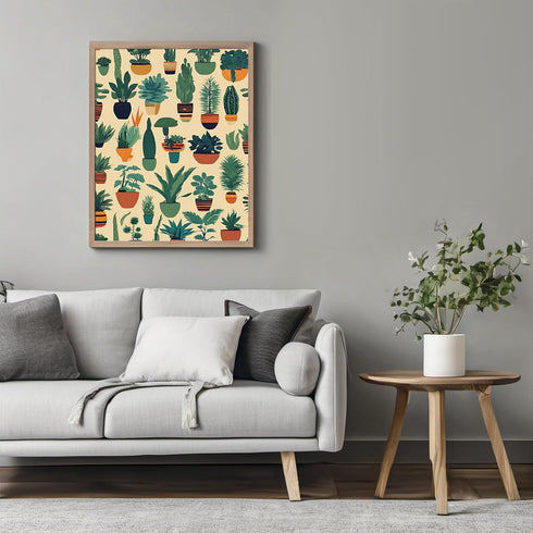 Posterizer 1 pcs-plants pots cactus cute art for plant lovers 2-Floral & Botanical Art-GIft for Men Women Teens-Decor for Home & Office- unframed ...