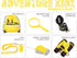 Adventure Kidz Outdoor Exploration Kit, Yellow Backpack, Binoculars, Magnifying Glass, Lensatic Compass, Fox Whistle for Boys and Girls...