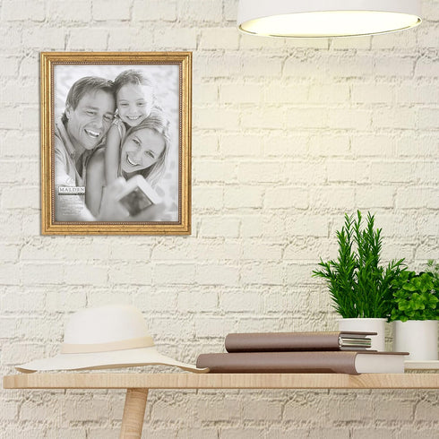 Malden International Designs Classic Wood Picture Frame, 8x10, Gold...