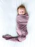 Baby Muslin Swaddle Blanket with Bow — 30% Organic Cotton & 70% Viscose Derived from Bamboo Swaddle Blankets — 47x47 Inches Premium, Soft & Breath...