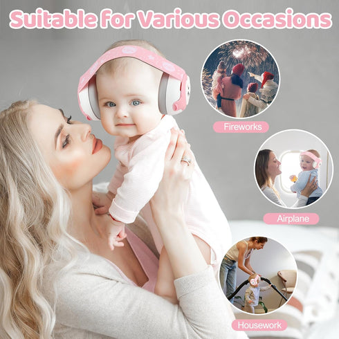 Baby Ear Protection,Bear Baby Headphones Noise Cancelling for Infant Hearing Protection Ages 0-36 Months,25dB NRR Baby Earmuffs,Ideal Baby Essenti...