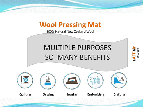 Portable Wool Pressing Mat Ironing Board for Quilting Sewing Embroidery Crafting Patchwork - New Compact Size 8”x10”...