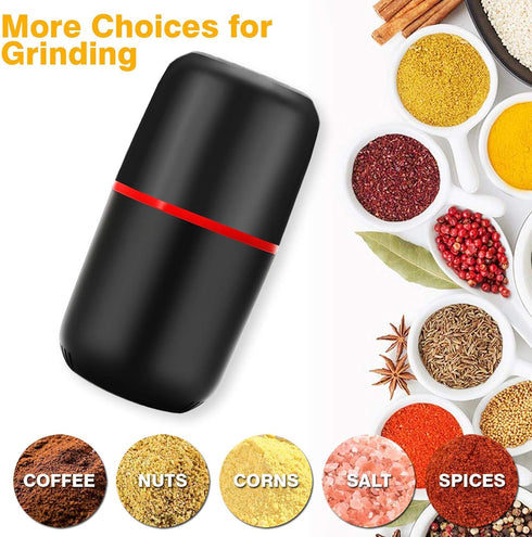 Herb Grinder Electric, Turimon Large Herbal/Coffee Grinders/Mill/Crusher for Spice and Herbs With Cleaning Brush - Black - 4.2 oz Capacity...