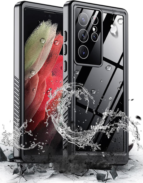 Hualele Waterproof Galaxy S21 Ultra Case, Built in Lens & Screen Protector Rugged Full Body Heavy Duty Protective Shockproof IP68 Underwater Cover...