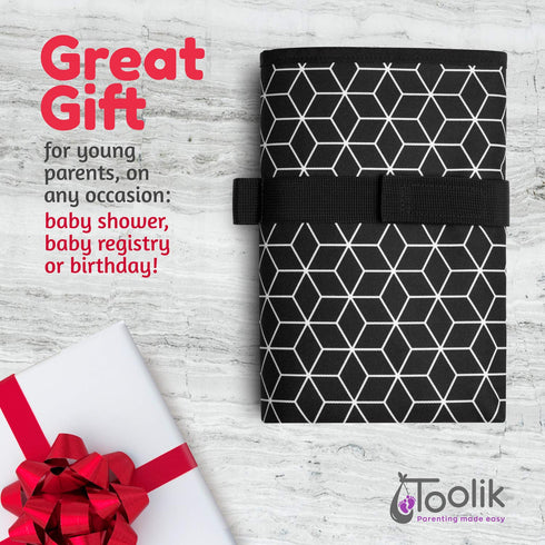 Toolik Baby Diaper Changing Pad, Extra Large (27.5 x 19.7 inch) Waterproof Mat for Stroller Walks or Diaper Bag, Fits Newborn and Toddler for Quic...