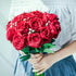 JUSTOYOU 10Pcs Artificial Roses Flowers, Realistic Blossom Roses, Real Touch Silk Rose, Single Fake Flower Long Stem Bouquets for Home Wedding Par...