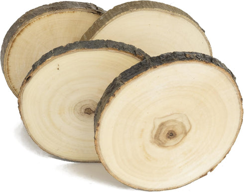 Natural Wood Coaster Set 4 pcs with Tree Bark Wooden Coasters Each Measures About 3.5 inches in Diameter...