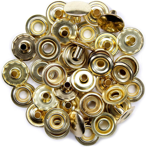 HolsterSmith Metal Snap Sets - (Line 24) - (Brass) - (10 Sets) - for Leather, Holsters, Sheaths, Pouches, and Clothing...