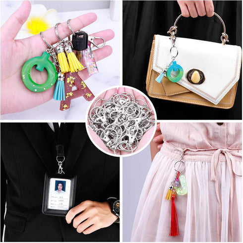 Audab 50 Sets Keychain Rings for Crafts, Assembled Key Chains Hardware for Key Chains, Crafts and Lanyards...