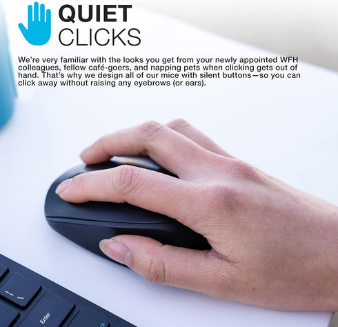JLab GO Wireless Mouse, Black, Connect Via Bluetooth or USB Wireless Dongle, Multi-Device Toggle, Portable, Ultra-Compact and Lightweight for Work...