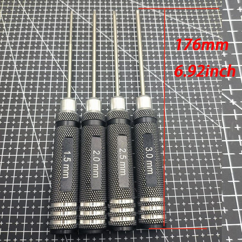4pcs Hex Screw Driver Set 1.5-3.0mm Allen Wrench Keys Screwdriver Kit RC Repair Tools Kit for Traxxas Arrma HSP HPI AXIAL Tamiya LOSI Redcat Wltoy...