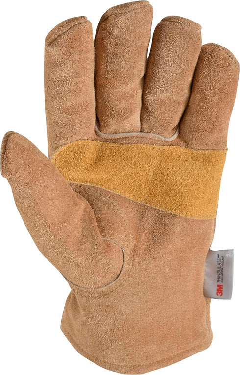 Wells Lamont Men's Insulated Split Cowhide Winter Leather Work Gloves, Large (1080L), Brown...