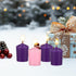 Mega Candles 4 pcs Unscented Christmas Advent Candles Set, Hand Poured Premium Wax Votive Candle 15 Hours 1.5 Inch x 2.25 Inch, Holidays, Celebrat...