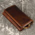 Le'aokuu Mens Genuine Leather Car Key Case Loop Hook Coin Case Cover Wallet Snap...