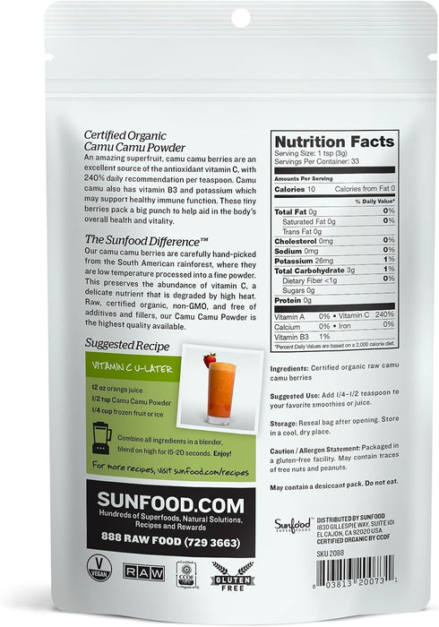 Sunfood Camu Camu Powder, Organic 3.5 oz...