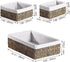 FairyHaus Seagrass Storage Baskets with Liner, Natural Small Seagrass Baskets, Hand-woven Nesting Wicker Baskets Set for Shelves Rectangle 3Pack (...