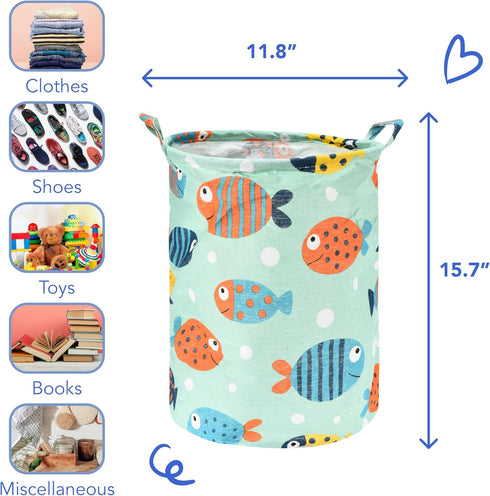 Baby Laundry Basket Collapsible - 11.8" x 15.7" - Lightweight, Portable, Stylish Storage Solution with Handles - Ideal for Laundry, Toys & Pet Pro...