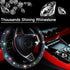 5 PCS Crystal Diamond Bling Steering Wheel Cover Car Rhinestone Sticker for Car Start Button Starter Ring Car Interior Accessories (Rainbow)...