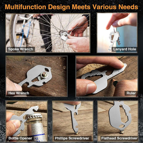 Father's Day Gifts from Daughter Wife Son,12 in 1 Keychain Multi-tool, Gifts for Men Boyfriend Dad Birthday, Mini EDC gadgets Tool Gear Bottle Ope...