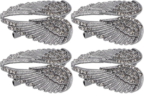 4Pcs Angel Wing Pin Brooch Unisex Crystal Angel Wing Corsage Pin Brooch Cardigan Breastpin Clip Lapel Pin Coat Badges for Tuxedo Blazer Cardigan S...