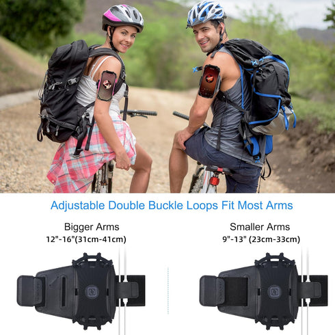 Cell Phone Running Armband - Detachable & 360° Rotatable Universal Cellphone Arm Band for iPhone 16 15 14 13 12 Pro Max Plus Samsung Galaxy Note S...