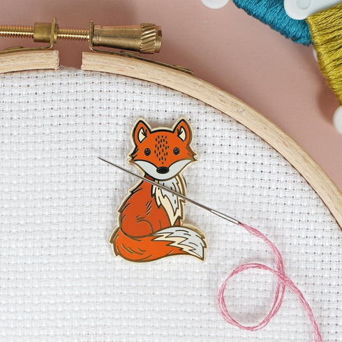 Caterpillar Cross Stitch Needle Minder - Fox for Cross Stitch, Sewing, Embroidery and Needlework Accessories, Enamel and Magnetic...