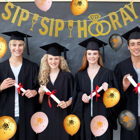 Gold Glitter Sip Sip Hooray Banner Engagement Party Banner Bachelorette Party Banner for Sip Sip Hooray Party Decorations Stock The Bar Party Deco...