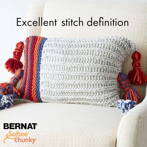 Bernat Softee Chunky 3-Pack Yarn, 2.8oz, Super Bulky 6 Gauge -True Grey - Machine Wash & Dry......