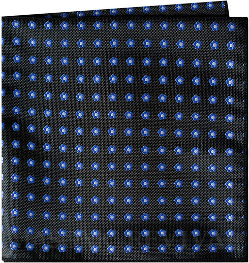 Forget Me Not Pocket Square Handkerchief (Black)...