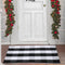 Buffalo Plaid Rug 2'x3' Black and White Check Outdoor Door Mat Cotton Hand-Woven Front Door Rug Foldable Washable Mats for Front Porch Patio Entry...