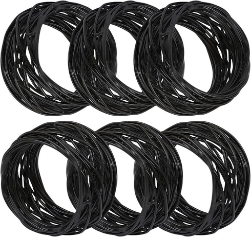 Handmade Round Mesh Black Napkin Rings Holder for Dinning Table Parties Everyday, Set of 6...