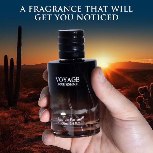 Voyage for Men Eau De Parfum - Sophisticated Male Fragrance Composition of bergamot, Pepper, Lavender, Star Anise & Nutmeg - Base of Peppery & Van...