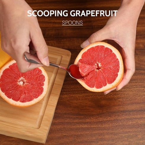Hiware 4-piece Grapefruit Spoons and Grapefruit Knife, 18/8 Stainless Steel...