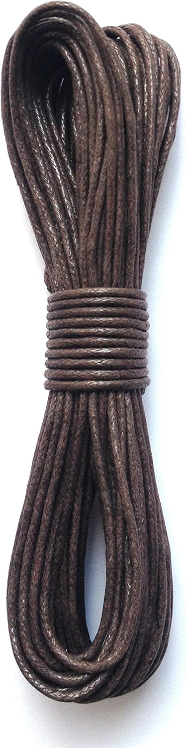 LWR CRAFTS 2mm Waxed Cotton Cord 45 Feet Per Pack (Pack of 2) (Chocolate)...