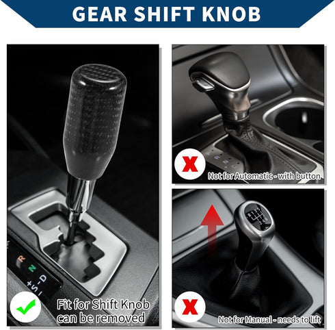 Shift Knob with 3 Adapter/Front Gear Shifter Knob for Automatic and Manual Vehicles/Durable Stick Shifter Lever Knob Resin 7cm / 1 Set Black...