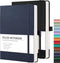 RETTACY Journaling Notebooks 2-Pack - A5 Notebooks College Ruled with 192 Numbered Pages per Pack, for Work, School, 100 GSM Acid-Free Paper, Leat...