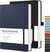 RETTACY Journaling Notebooks 2-Pack - A5 Notebooks College Ruled with 192 Numbered Pages per Pack, for Work, School, 100 GSM Acid-Free Paper, Leat...
