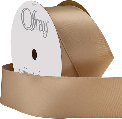 Berwick Offray 1.5" Single Face Satin Ribbon, Champagne Beige, 25 Yds...