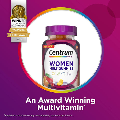 Centrum MultiGummies Gummy Multivitamin for Women, Multivitamin/Multimineral Supplement with Vitamin D3, B Vitamins and Antioxidants, Assorted Fru...