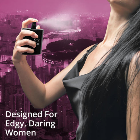 Black Opinion Eau De Parfum for Women Top Notes of Pear, Pink Pepper, Orange Blossom, Coffee, Jasmine, Bitter Almond & Licorice - Base of Vanilla,...