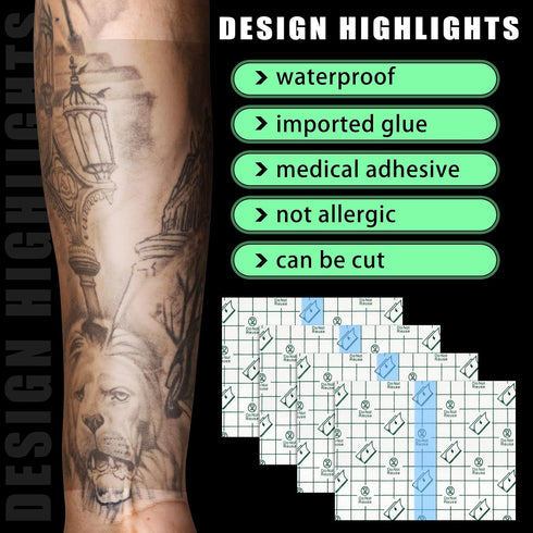 50 Pieces Waterproof Shower Patch Adhesive Bandage Transparent Stretch Shower Cover Protective Transparent Film Adhesive Bandages Dressing, 4 x 5 ...