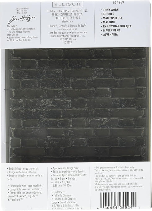 Sizzix 3-D Texture Fades Embossing Folder, Multicolor...