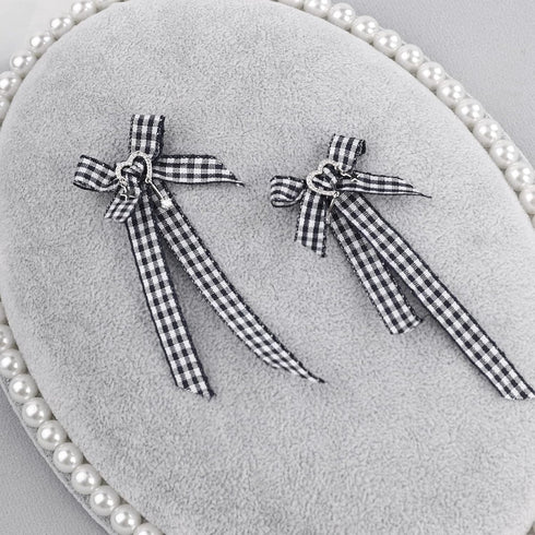 Black and White Gingham Ribbon 3/8 inch X 50 yards,Buffalo Checkered Ribbon Black and White Plaid Ribbon for Crafts Decorations Box Wrapping Picni...
