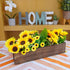 Winlyn Rustic Wooden Planter Box 17.3" L x 3.9" W x 3.9" H Brown Rectangular Planter Decorative Wood Box with Removable Plastic Liner Window Box f...