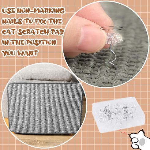 Natural Sisal Cat Scratching Pad Cat Scratch Furniture Protector Cat Scratcher Mat Sofa Bed Corner Protector Anti-Slip Cat Scratch Pads for Grindi...