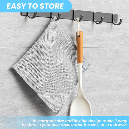 Wire Cleaning Cloths,Reusable Dishwashing Rag,Wire Dish Towels Scrubbing Pads for Kitchen, Sinks, Pots, Pans (10, Double Layer)...